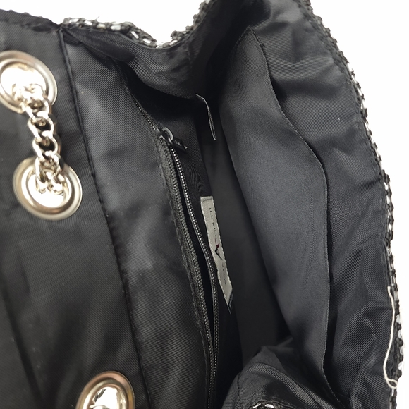 Alma Tonutti Handmade Italian Artisan Black Metallic Woven Crossbody Handbag - Picture 12 of 16